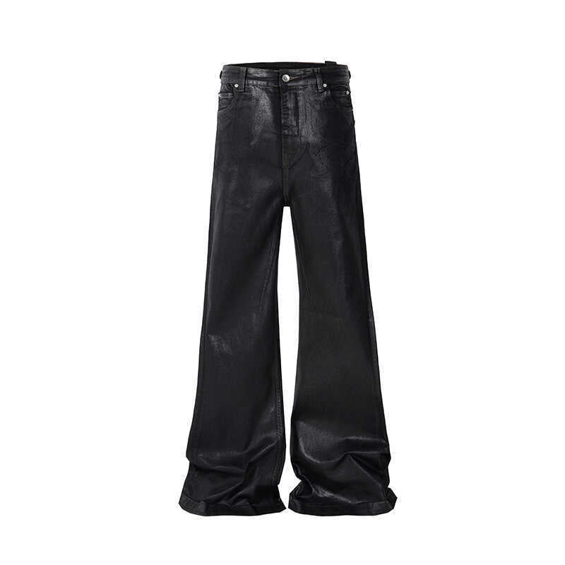 Chic Denim Pants in Black, Mid Waist, Straight Leg - Women's Trouser - Polyester - Sizes S-XXXL