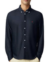 Trendy men's embroidered denim shirt in loose fit, perfect for casual wear with unique design and comfortable style.
