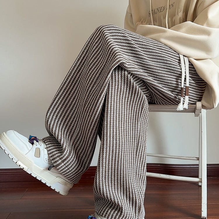 Men's wide-leg cotton pants, corduroy sweatpants, sport trousers, quick-dry sportswear, casual sweatpants, loose-cut cotton pants, plus-sized trousers, fleece sweatpants, 3D pocket overalls, harem overalls.