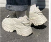 Sleek Ultra-thin Elevator Sneakers in White with Resin Sole and Ribbon Accent in Multiple Sizes