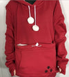Women's Stylish Pet Pocket Hoodie Sweatshirt for Cat Lovers