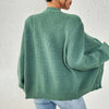 Chic Knit Sweater Coat for Winter: Stylish polyester cardigan with detailed threadwork. Comfy, all-match winter wear.