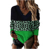 Chic Leopard Print V-Neck Sweatshirt in Vibrant Hues