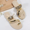 Elegant Rhinestone-Embellished Heart Flip-flops