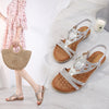 Chic Women's Ethnic Diamond Beaded Flat Sandals in Various Colors and Sizes