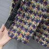 Chic Patchwork Woven Jacket Fragrance Pattern Celebrity Style Fashion Coat