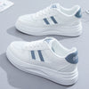 Women's White Leather Sneakers - Casual Sports Shoes, Chic Style, Summer Essential