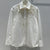 Elegant Hollow Mesh Long-Sleeve Lapel Shirt White - Women's Fashion. Hollow mesh design on premium cotton fabric, timeless style.