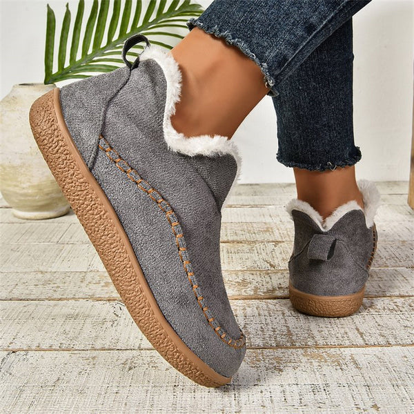Women's Plush Ankle Snow Boots in Various Colors - Stylish, Warm & Comfortable Winter Footwear