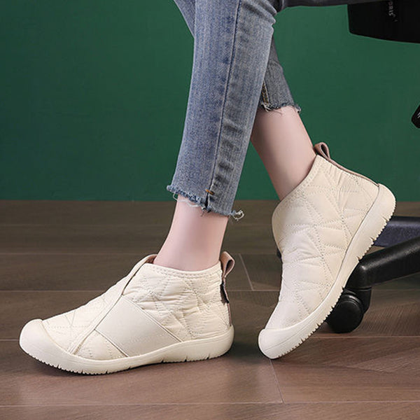 Warm Cotton Winter Boots - Non-slip Waterproof Stylish in Black Khaki Beige - Unisex Sizes 35-44 - Cozy Plush Lining - Winter Fashion Essential