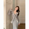 Cozy Bell Sleeve Knitted Cardigan for Autumn & Winter - Chenille Fabric - Women's Fashion