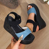 Women's Platform Sandals - Breathable Cloth Cover Shoes for Summer Outdoors