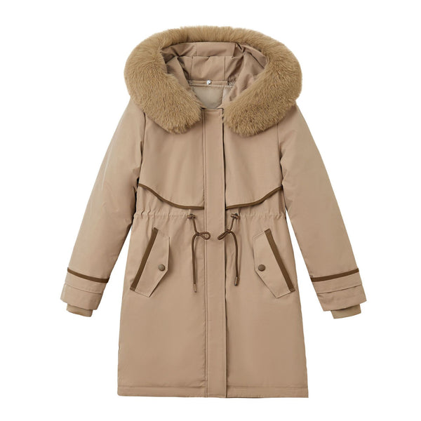 Women's Versatile Cotton-Padded Coat with Removable Lining in Black, Cream, Khaki, and More - Stylish and Comfortable Outerwear