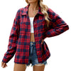 Trendy Striped & Plaid Long-Sleeve Shirt Coat in Bold Tones, High-Quality Cotton, Versatile Fashion Piece.