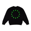 Trendy Black & White Loose Cotton Sweatshirt with Print - Comfortable Stylish Wear