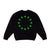 Trendy Black & White Loose Cotton Sweatshirt with Print - Comfortable Stylish Wear