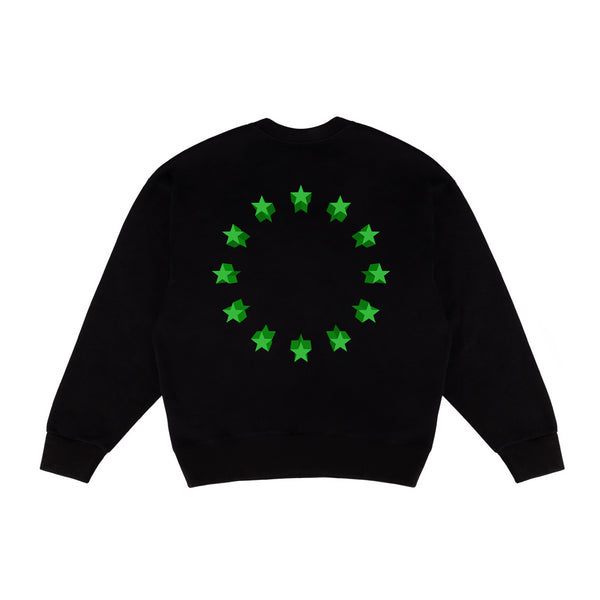 Trendy Black & White Loose Cotton Sweatshirt with Print - Comfortable Stylish Wear