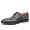 Handcrafted Men's Pearl Fish Skin Dress Shoes with Low Heel, Round Toe - Business-Stylized Leather Shoes for Men
