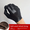 Luxury Men's Fleece-Lined Sheepskin Gloves in Brown & Black
