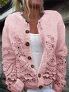 Women's Chic 3D Printed Cardigan, Knitted Coat, Versatile Style, Sizes S-5XL