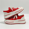 Women's Chic Casual Sports Sneakers in Black, Red, Beige - Mesh Lining, Mid-Heel, Rubber Sole - Sizes 35-40 - Versatile & Comfortable.