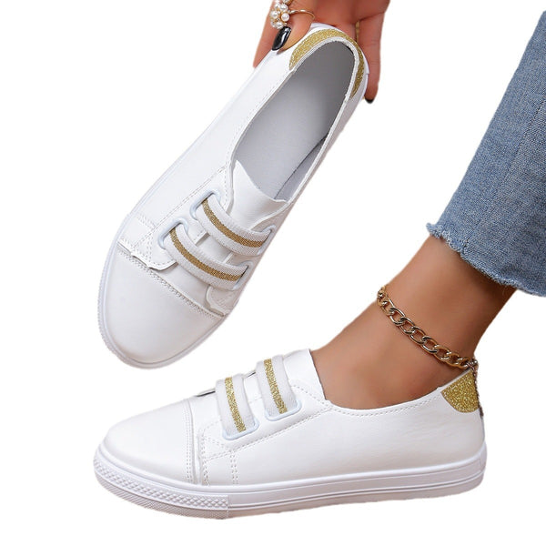 Versatile White Slip-on Flats for Women with Comfortable Low Heel - Casual and Chic Fashion Shoes for All Occasions
