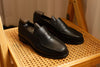 Classic Men's Black British-Style Leather Shoes, Cowhide Leather, Rubber Sole, Men's Fashion, Casual Style