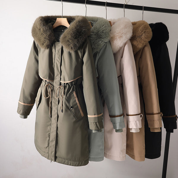 Women's Versatile Cotton-Padded Coat in Black - Removable Lining - Stylish Hooded Down Jacket - Large Sizes - Asian & Casual Influences.