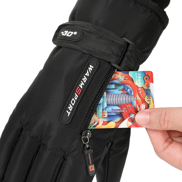 Insulated Waterproof Gloves for Outdoor Activities - Black