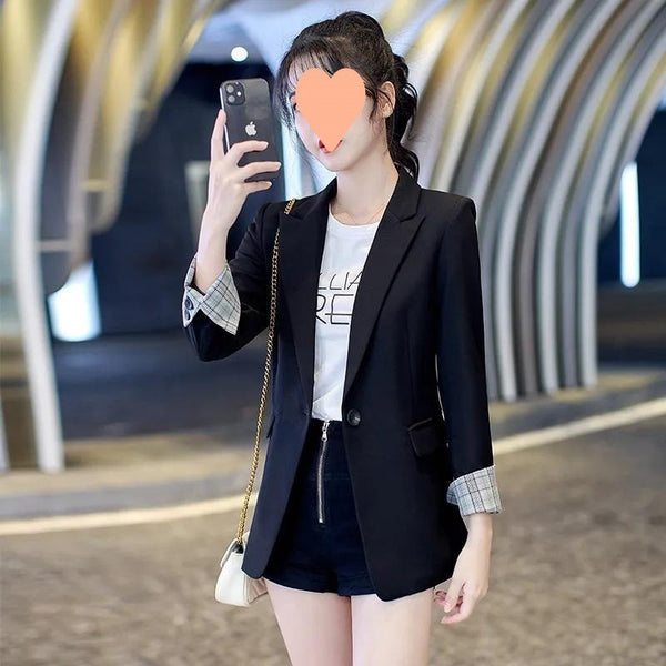 Elegant Black Business Women's Suit Jacket with Unique Flying Sleeves in Durable Polyester Fiber. Sizes S to 4XL Available.