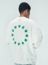 Trendy Black & White Loose Sweatshirt | Stylish Cotton Comfort | Printed Design for Cool Look | Round Neck Detail
