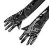 Black Leather High Elasticity Performance Gloves for Pole Dance & Bars - Sophisticated accessory for enhanced grip and style.