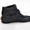 Premium Black Five-Toed Athletic Sneakers for Outdoor Activities, Microfiber Upper, Rubber Sole, Men's Sizes 34-45