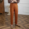 Italian Linen Summer Pants for Men - High Waist, Lightweight, Solid Color - Mr Lusan's Men's Fashion - Full-Length Trousers