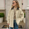 Casual Cotton Jacket in Dapper Beige with Polo Collar