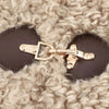 Women's Dark Khaki Fleece Jacket - Long Sleeve Polo Collar Fashion Essential
