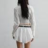 Chic White Ruffled Short Skirt - Elegant & Versatile Women's Fashion