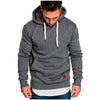 Men's Sporty Hooded Sweater in Solid Colors - Cosy velvet lining, durable polyester blend, varied sizes, practical patch pocket.