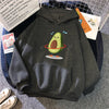 Warm Avocado-Print Women's Hoodie for Sporty Style