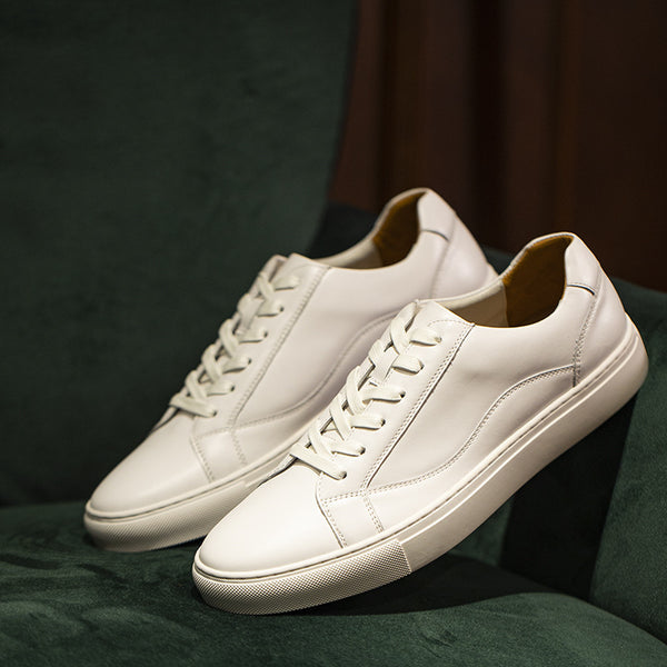 Premium Cowhide Leather Casual Shoes in Colorful Design for Men