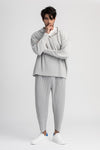 Men's Drawstring Trousers - Quick-Dry & Wrinkle-Resistant - Black or White-Grey - Casual Style - Asian Sizes - Comfort-Fit