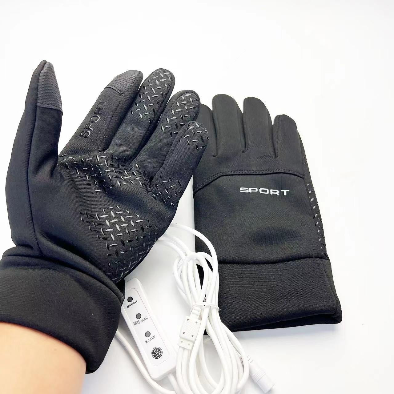 USB Electric Heating Gloves Cycling Warm Keeping Sports Touch Screen Waterproof