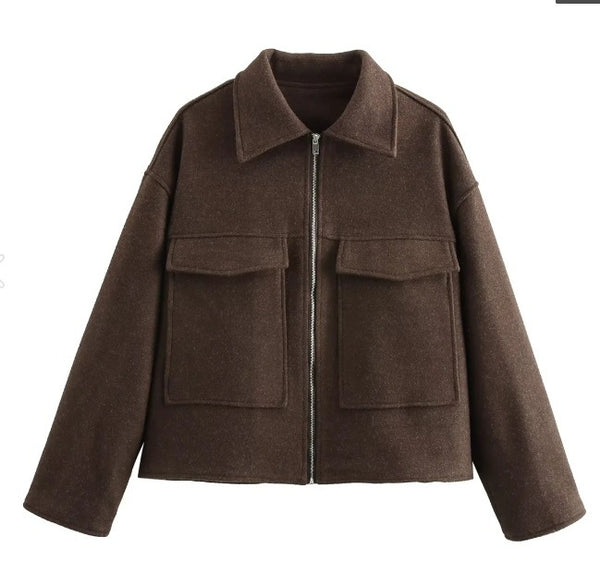 Chic Women's Retro Polo Collar Coat in Wine Red - Polyester Winter Fashion for Women