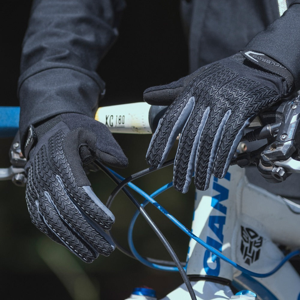 Riding fleece full finger gloves bike