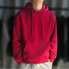 Men's Korean Style Fleece Hooded Sweater - White Pullover with Flare Sleeves & Square Collar
