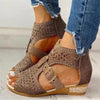 Elegant Women's Rhinestone Open Toe Wedge Sandals