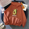 Warm Avocado-Print Hoodie for Women, Comfort Fit, Sporty Style
