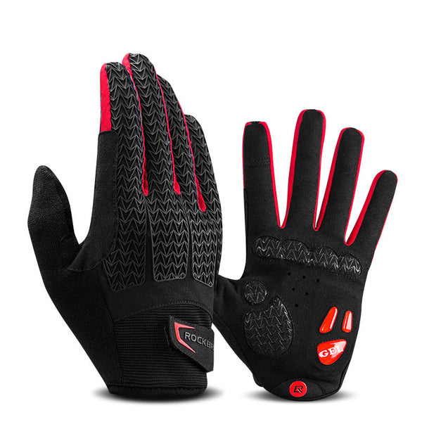 High-Quality Full Finger Biking Gloves with Gel Padding for All Seasons & Touchscreen Compatibility