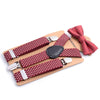 Chic Polka Dot Kids' Bow Tie & Suspenders, Trendy Unisex Accessories Set - Polyester, Adjustable Fit, Playful Design