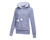 Women's Casual Cotton Hoodie with Fashion Cat Design, Stylish Pullover Sweatshirt